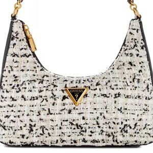 Giully Tweed Top Zip Small Shoulder Bag